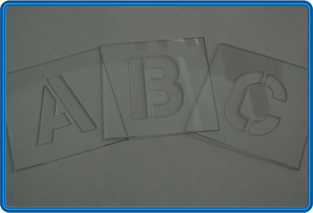 Резка трафаретов на заказ из прозрачного пластика 1 мм